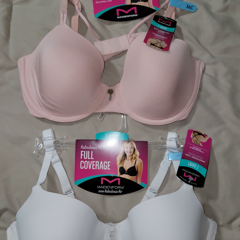 Maidenform Women's Full Coverage Bra - Pink and White